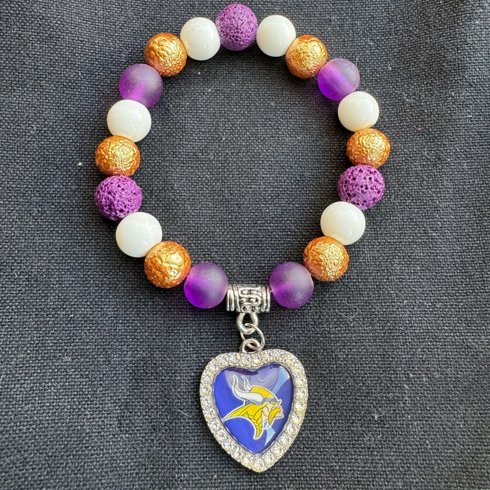 Handmade NFL/Minnesota Vikings Beaded Bracelet
